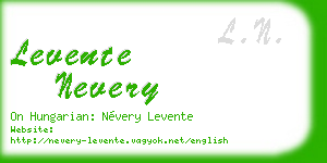 levente nevery business card