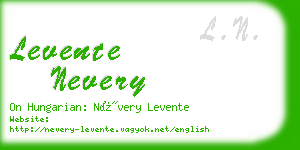 levente nevery business card